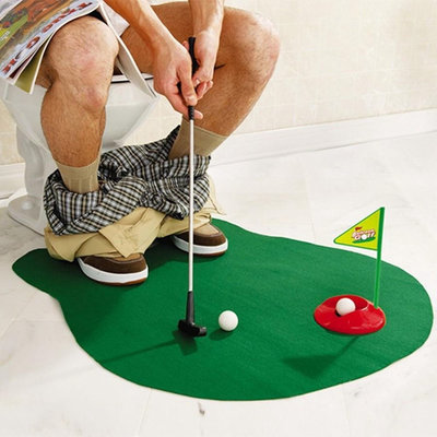 Decopatent Decopatent® WC Golf Set voor op de WC of Toilet - 8 Delig - WC Spel - Kado Spel / Cadeau voor Mannen