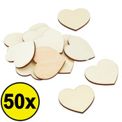 Decopatent Decopatent® 50 STUKS Houten Decoratie Harten - Hartjes Beschrijfbaar - Wensharten - Houten hartjes decoratie - Bruiloft decoratie - Huwelijk - Gastenboek