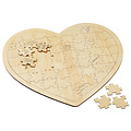 Decopatent Decopatent® Groot Houten Hart Puzzel - Harten puzzel huwelijk - Blanco puzzel - Hout - Gastenboek - Bruiloft - Trouwen - Kado / Cadeau