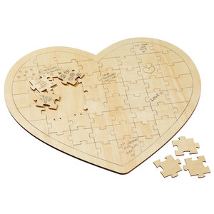 Decopatent Decopatent® Groot Houten Hart Puzzel - Harten puzzel huwelijk - Blanco puzzel - Hout - Gastenboek - Bruiloft - Trouwen - Kado / Cadeau