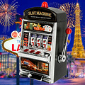 Decopatent Decopatent® Spaarpot Slotmachine - Grote Money Box - Slot Machine met Led Licht en Geluid - Gokkast - Gok machine Spaarpot - 20 x 16 x 37 Cm