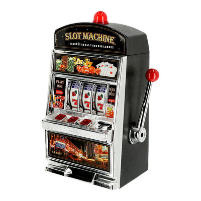 Decopatent Decopatent® Spaarpot Slotmachine - Grote Money Box - Slot Machine met Led Licht en Geluid - Gokkast - Gok machine Spaarpot - 20 x 16 x 37 Cm