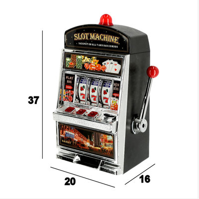 Decopatent Decopatent® Spaarpot Slotmachine - Grote Money Box - Slot Machine met Led Licht en Geluid - Gokkast - Gok machine Spaarpot - 20 x 16 x 37 Cm