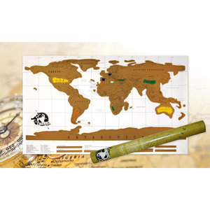 Decopatent Decopatent® Kras wereldkaart XL Deluxe - Scratch map wereldkaart - Muur Scratchmap - Scratch art wereld kaart - 88 x 52 Cm