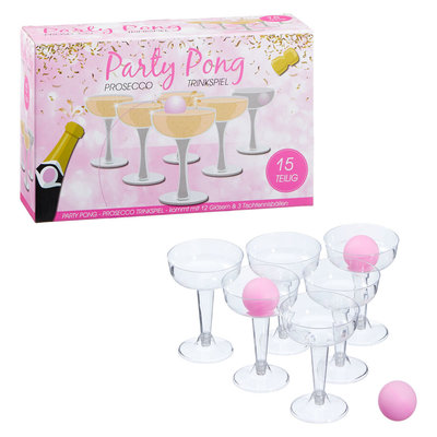 Decopatent Decopatent® Party Pong drankspel - Drank Spel - Prosecco Drinkspel - 12x Drinkbekers + 3 Ballen