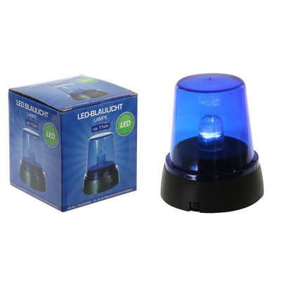 Decopatent Decopatent® LED Zwaailamp - Zwaailicht Blauw - Politie Zwaailicht - Blauwe Zwaailamp - Werkt op 3x AA Batterij - Speelgoed - Feest Led Licht