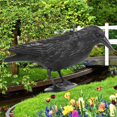 Decopatent Decopatent® XL Vogelverschrikker Kraai - Plastic Kunststof - Vogelverjager - Duivenverjager - Staand of Hangend - Vogel Verschrikker - Zwart