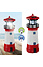 Decopatent Decopatent® LED Solar Vuurtoren - Met Ronddraaiend Licht - LED tuin lamp - LED Lighthouse - LED Lamp Vuurtoren - 28 Cm. Hoog