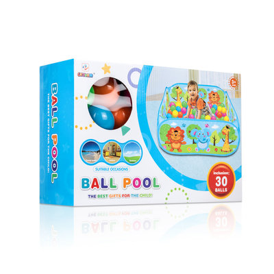 Decopatent Decopatent® Ballenbak Incl 30 Stuks Ballenbak ballen - Vrolijke Dieren print - Baby - Peuter - Ballenbak met 30 ballen voor ballenbak