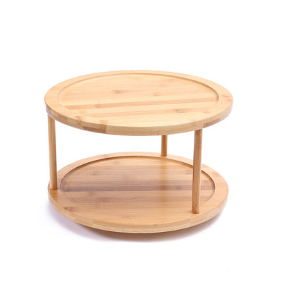 Decopatent Decopatent® Kruidenrek / Fruitschaal Bamboe - Rond - Kruiden Carrousel - Draaibaar - Staand Bamboe Specerijenrek Draaiplateau - Fruitrek