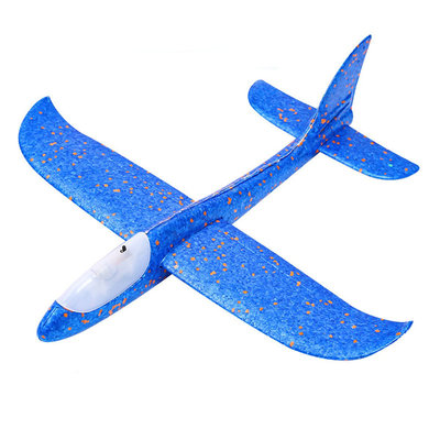 Decopatent Decopatent® XXL Foam LED vliegtuig - Groot zweefvliegtuig met Verlichting - Buitenspeelgoed - Werpvliegtuig - Fighter Gliders - Kinder vliegtuig Schuim - Mix Kleuren