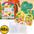 Decopatent Decopatent® Uitdeelcadeaus 48 STUKS Dinosaurus Kleurboekjes met Stickers - Traktatie Uitdeelcadeautjes voor kinderen - Klein Speelgoed
