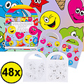 Decopatent Decopatent® Uitdeelcadeaus 48 STUKS Vrolijke Smiley Kleurboekjes met Stickers - Traktatie Uitdeelcadeautjes voor kinderen - Klein Speelgoed