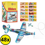 Decopatent Decopatent® 48 Stuks Foam Vliegtuigen - Uitdeelcadeautjes - Fighter Gliders vliegtuig - Zweefvliegtuigen - Model: Foam Vliegtuig in Display