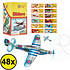 Decopatent Decopatent® 48 Stuks Foam Vliegtuigen - Uitdeelcadeautjes - Fighter Gliders vliegtuig - Zweefvliegtuigen - Model: Foam Vliegtuig in Display