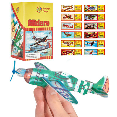 Decopatent Decopatent® 48 Stuks Foam Vliegtuigen - Uitdeelcadeautjes - Fighter Gliders vliegtuig - Zweefvliegtuigen - Model: Foam Vliegtuig in Display