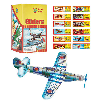 Decopatent Decopatent® 48 Stuks Foam Vliegtuigen - Uitdeelcadeautjes - Fighter Gliders vliegtuig - Zweefvliegtuigen - Model: Foam Vliegtuig in Display