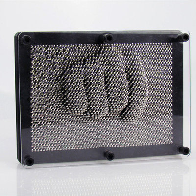 Decopatent Decopatent® Pin Art XL - Spijkerspel - Pinart spijkerbed - Pinnen spel - Spijkerspel - 3D afdruk - Handafdruk - Spellen met spijkers - Zwart - 15x20 Cm