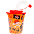 Decopatent Decopatent® 12 STUKS PIRAAT 3D Drink Beker met Rietje en Deksel - 250ML - Piraten Plastic Bekers - Kinderfeestje - Kinderverjaardag Bekertjes - Traktatie - Uitdeelcadeaus