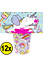 Decopatent Decopatent® 12 STUKS UNICORN / EENHOORN 3D Drink Beker met Rietje en Deksel - 250ML - Unicorns Plastic Bekers - Kinderfeestje - Kinderverjaardag Bekertjes - Traktatie - Uitdeelcadeaus