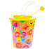 Decopatent Decopatent® 12 STUKS VROLIJKE SMILEY 3D Drink Beker met Rietje en Deksel - 250ML - Smilli Plastic Bekers - Kinderfeestje - Kinderverjaardag Bekertjes - Traktatie - Uitdeelcadeaus