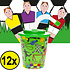 Decopatent Decopatent® 12 STUKS VOETBAL 3D Drink Beker met Rietje en Deksel - 250ML - Voetballers Plastic Bekers - Kinderfeestje - Kinderverjaardag Bekertjes - Traktatie - Uitdeelcadeaus