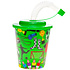 Decopatent Decopatent® 12 STUKS VOETBAL 3D Drink Beker met Rietje en Deksel - 250ML - Voetballers Plastic Bekers - Kinderfeestje - Kinderverjaardag Bekertjes - Traktatie - Uitdeelcadeaus