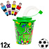 Decopatent Decopatent® 12 STUKS VOETBAL 3D Drink Beker met Rietje en Deksel - 250ML - Voetballers Plastic Bekers - Kinderfeestje - Kinderverjaardag Bekertjes - Traktatie - Uitdeelcadeaus