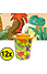 Decopatent Decopatent® 12 STUKS DINOSAURUS 3D Drink Beker met Rietje en Deksel - 250ML - Dino Plastic Bekers - Kinderfeestje - Kinderverjaardag Bekertjes - Traktatie - Uitdeelcadeaus