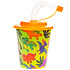 Decopatent Decopatent® 12 STUKS DINOSAURUS 3D Drink Beker met Rietje en Deksel - 250ML - Dino Plastic Bekers - Kinderfeestje - Kinderverjaardag Bekertjes - Traktatie - Uitdeelcadeaus