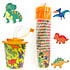 Decopatent Decopatent® 12 STUKS DINOSAURUS 3D Drink Beker met Rietje en Deksel - 250ML - Dino Plastic Bekers - Kinderfeestje - Kinderverjaardag Bekertjes - Traktatie - Uitdeelcadeaus