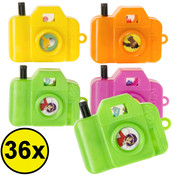 Decopatent Decopatent® 36 STUKS Foto Camera Viewer - Speelgoed Camera - Cameraatje met Beelden - Traktatie - Kado voor Jongens & Meisjes - Uitdeelcadeautjes