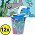 Decopatent Decopatent® 12 STUKS ZEEDIEREN 3D Drink Beker met Rietje en Deksel - 250ML - Sea Life Plastic Bekers - Kinderfeestje - Kinderverjaardag Bekertjes - Traktatie - Uitdeelcadeaus