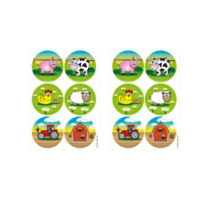 Henbrandt Decopatent® 12 STUKS Traktatie Uitdeel papieren zakjes - Inclusief Stickers - BOERDERIJ DIEREN - Farm - Tasjes - Traktatiezakjes voor uitdeelcadeautjes - Kinderfeestje - 13x8x25 Cm