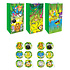 Henbrandt Decopatent® 12 STUKS Traktatie Uitdeel papieren zakjes - Inclusief Stickers - JUNGLE DIEREN - Oerwoud - Tasjes - Traktatiezakjes voor uitdeelcadeautjes - Kinderfeestje - 13x8x25 Cm