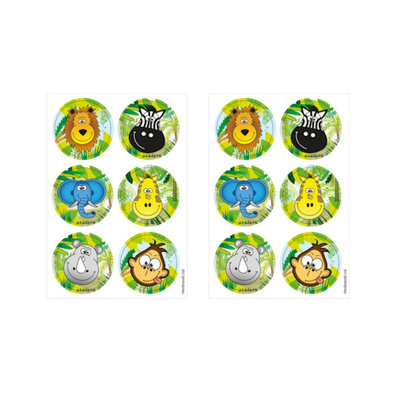 Henbrandt Decopatent® 12 STUKS Traktatie Uitdeel papieren zakjes - Inclusief Stickers - JUNGLE DIEREN - Oerwoud - Tasjes - Traktatiezakjes voor uitdeelcadeautjes - Kinderfeestje - 13x8x25 Cm