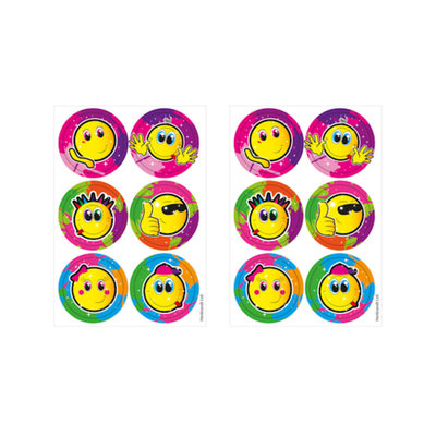 Henbrandt Decopatent® 12 STUKS Traktatie Uitdeel papieren zakjes - Inclusief Stickers - SMILEY - Vrolijke Gezichten - Tasjes - Traktatiezakjes voor uitdeelcadeautjes - Kinderfeestje - 13x8x25 Cm