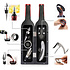Decopatent Decopatent® 6-Delige Luxe Wijnset in Wijnfles vorm - Wijn fles accessoires Set - Wine tools - Wijn Kurken trekker - In Luxe Fles opbergbox - Cadeau set