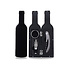 Decopatent Decopatent® 4-Delige Luxe Wijnset in Wijnfles vorm - Wijn fles accessoires Set - Wine tools - Wijn Kurken trekker - In Luxe Fles opbergbox - Cadeau set