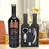 Decopatent Decopatent® 4-Delige Luxe Wijnset in Wijnfles vorm - Wijn fles accessoires Set - Wine tools - Wijn Kurken trekker - In Luxe Fles opbergbox - Cadeau set