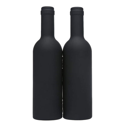Decopatent Decopatent® 4-Delige Luxe Wijnset in Wijnfles vorm - Wijn fles accessoires Set - Wine tools - Wijn Kurken trekker - In Luxe Fles opbergbox - Cadeau set