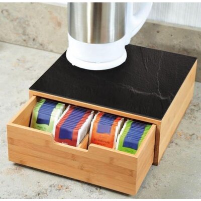 Kesper Decopatent® Koffiemachine standaard & koffie capsule houder in 1 - Bamboe - 8 vaks - 30 x 31 cm