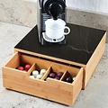 Kesper Decopatent® Koffiemachine standaard & koffie capsule houder in 1 - Bamboe - 8 vaks - 30 x 31 cm
