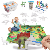 Allerion Allerion Dino Kinder Schilder Set - Met 8 Dinosaurussen en Schilderspullen