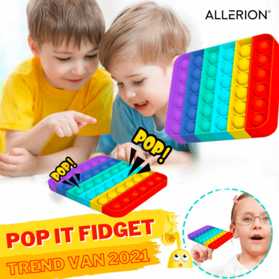 Allerion Allerion Fidget Toy Pop-It - Set van 3 stuks - Tie Dye Bedrukking Print - Pop It - Fidget Toys verschillende kleuren - Concentratie speelgoed