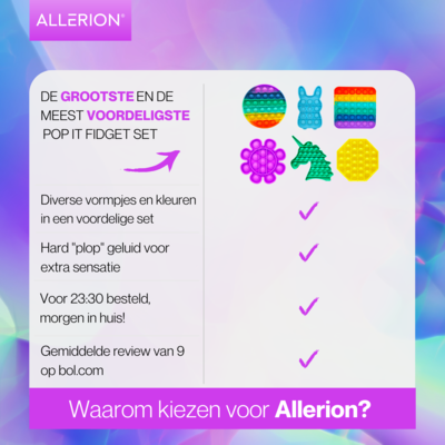 Allerion Allerion® Fidget Toy Pop-It - Set van 6 stuks