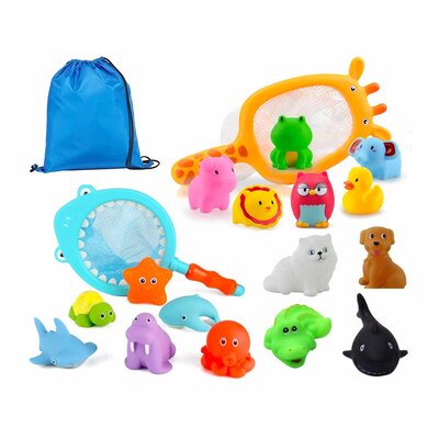 Allerion Allerion Bad Squirt Speelgoed Set – 18-delig – Bath Squirters – Zeedieren – Inclusief Netjes en Opberg Tas