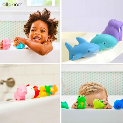 Allerion Allerion Bad Squirt Speelgoed Set – 18-delig – Bath Squirters – Zeedieren – Inclusief Netjes en Opberg Tas