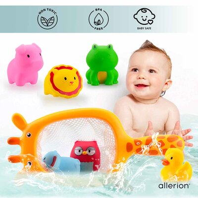 Allerion Allerion Bad Squirt Speelgoed Set – 18-delig – Bath Squirters – Zeedieren – Inclusief Netjes en Opberg Tas