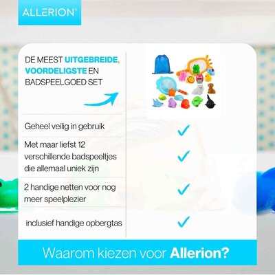 Allerion Allerion Bad Squirt Speelgoed Set – 18-delig – Bath Squirters – Zeedieren – Inclusief Netjes en Opberg Tas